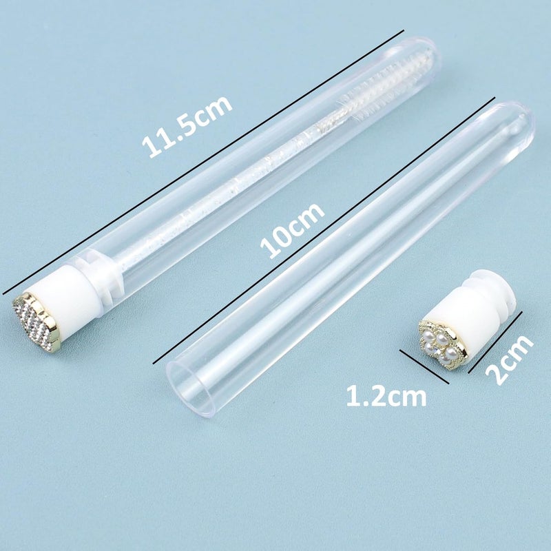SenRocc 20pcs Mascara Wands Tube Reusable Lash Brush Golden Metal Tube Eyelash Brush Tubes Spoolies Lash Extension Brushes Applicators Makeup Tools (Golden Metal-MIX) - Image 3